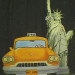 2D Statue of Liberty and Yellow Cab